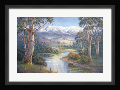 Framed Autumn Snow - Murray Valley Print