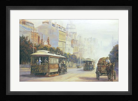 Framed Melbourne Cable Cars Print