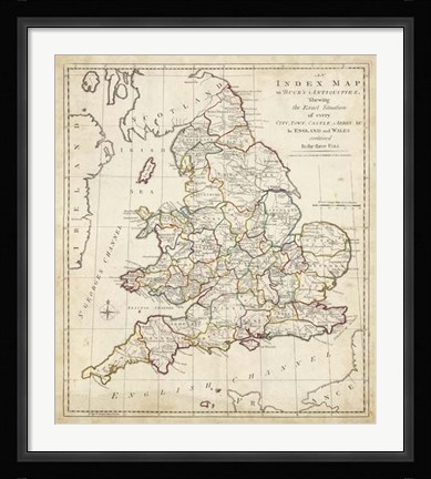 Framed Towns, Castles &amp; Abbey's in England &amp; Wales Print