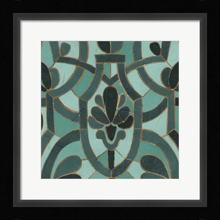Framed Turquoise Mosaic III Print