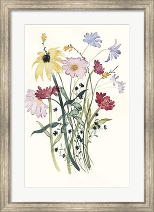Framed Wildflower Watercolor I Print