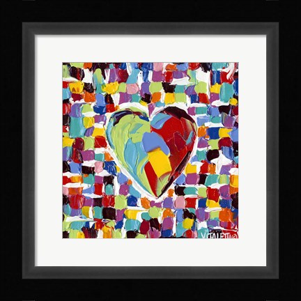 Framed Mosaic Heart I Print