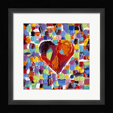 Framed Mosaic Heart III Print