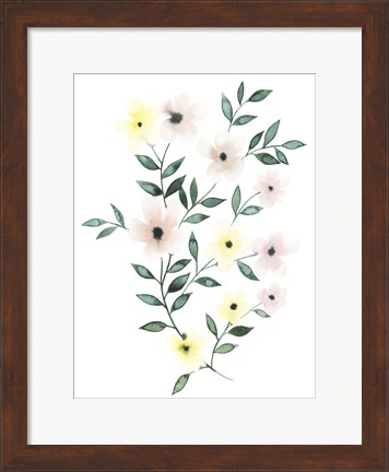 Framed Trellis Flowers II Print