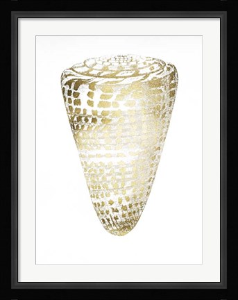 Framed Gold Foil Shell I Print