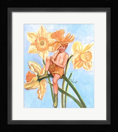 Framed Daffodil Elf Print