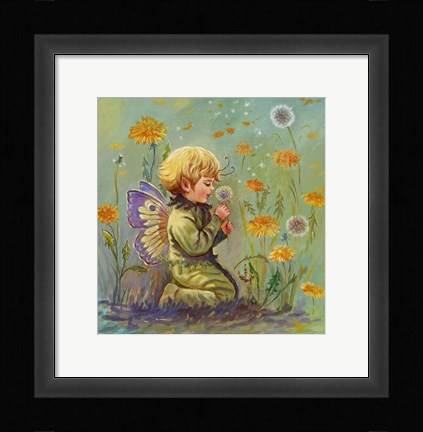 Framed Dandelion Elf Print