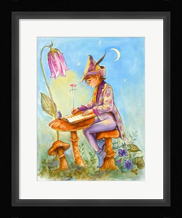 Framed Elf Scribe Print