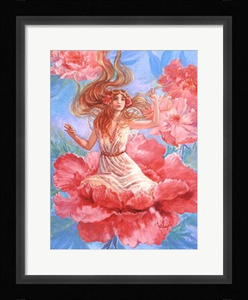 Framed Peony Fairy Print