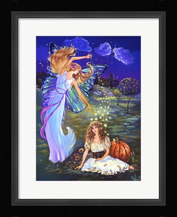 Framed Cinderella And Fairy Godmother Print