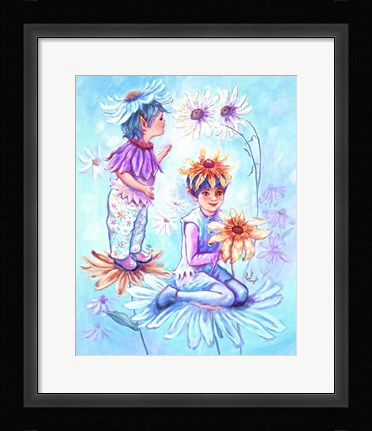Framed Daisy Elves Print