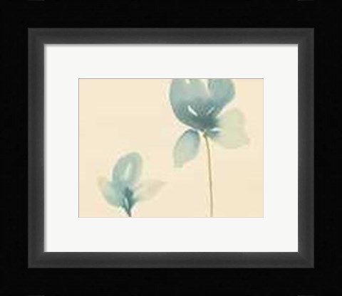Framed Fleurs Bleues Et Ornements II Print
