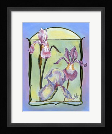Framed Art Deco Irises Print