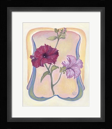 Framed Art Deco Petunias Print