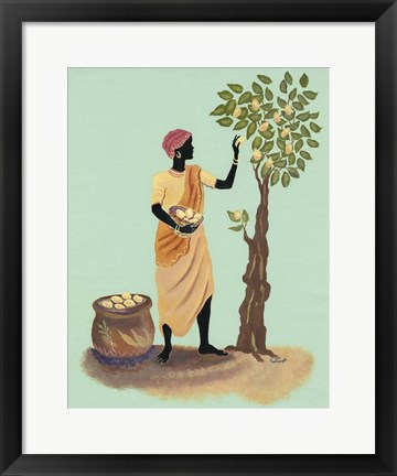 Framed Picking Pears Print