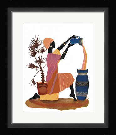 Framed Pouring In Orange Dress Print
