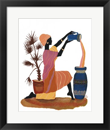 Framed Pouring In Orange Dress Print