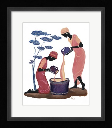 Framed Two Women Pouring Print