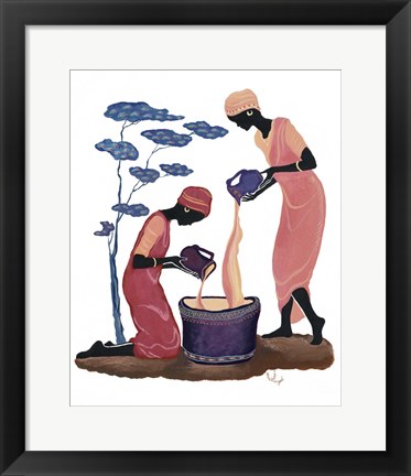 Framed Two Women Pouring Print