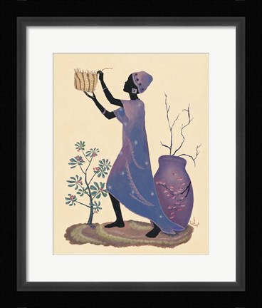 Framed Weaving Basket - Purple Dress Print
