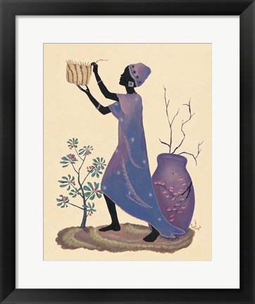 Framed Weaving Basket - Purple Dress Print