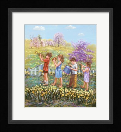 Framed Daffodils - Garden Gates Print