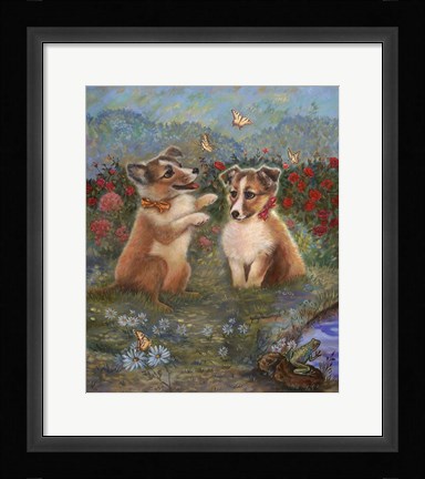 Framed Shelties Print
