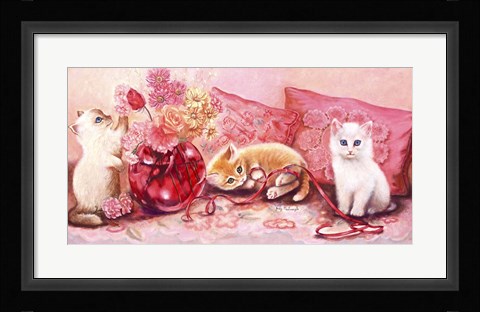 Framed Three Kittens Print