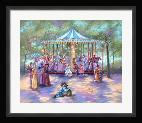 Framed Blue Carousel Print
