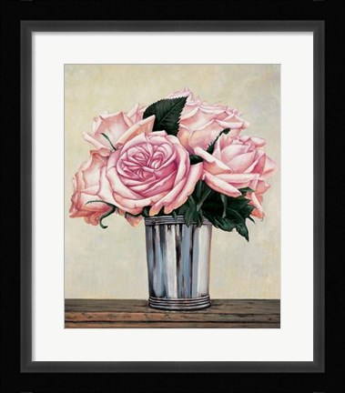 Framed Pink Roses I Print