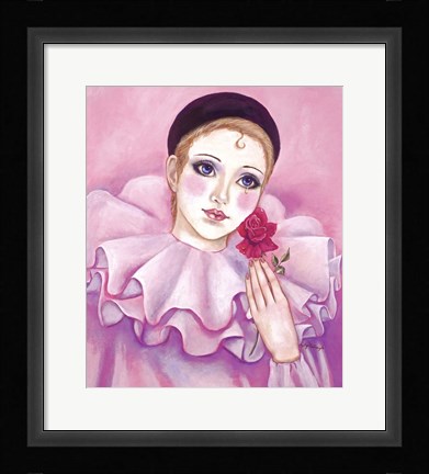 Framed Mime With Rose Print