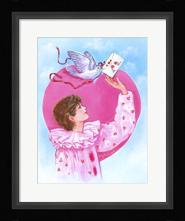 Framed Sending Dove Letter Print