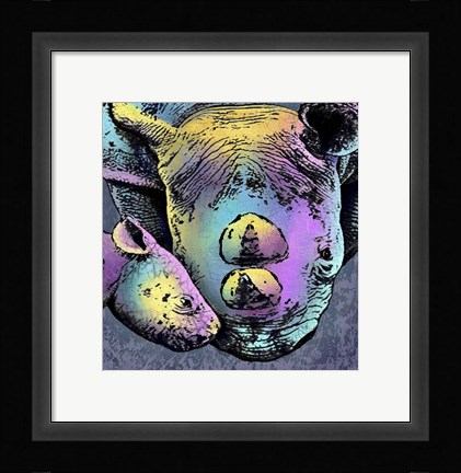 Framed Rhino 2 Print