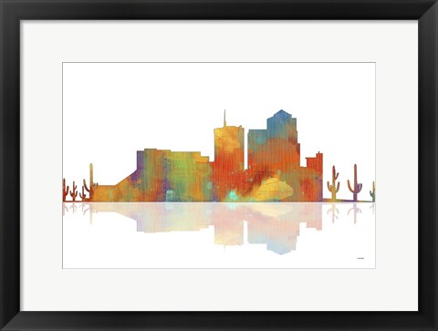 Framed Tucson Arizona Skyline 1 Print