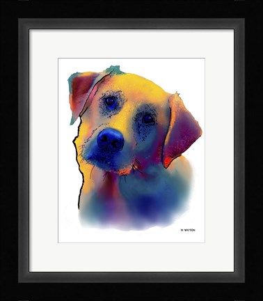 Framed Labrador Yellow 1 Print