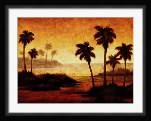 Framed Sunset Palms II Print