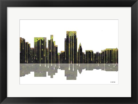 Framed Boise Idaho Skyline BW 1 Print