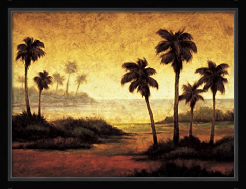Framed Sunset Palms II Print