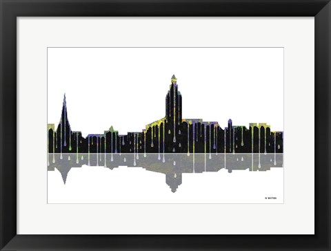 Framed Annapolis Maryland Skyline BW 1 Print