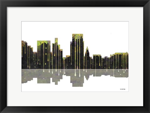 Framed Boise Idaho Skyline BW 1 Print