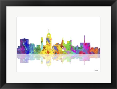 Framed Lansing Michigan Skyline 1 Print