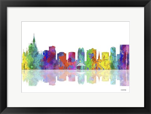 Framed Orlando Florida Skyline 1 Print