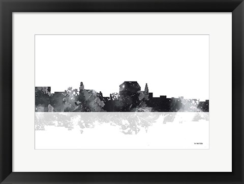 Framed Augusta Maine Skyline BG 1 Print