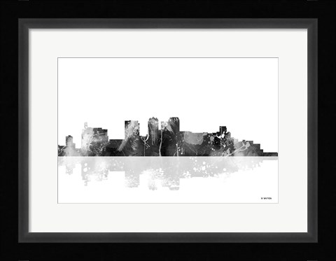 Framed Birmingham Alabama Skyline BG 1 Print