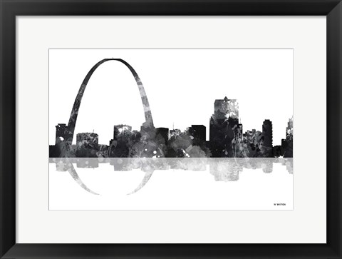 Framed Gateway Arch St Louis Missouri Skyline BG 1 Print