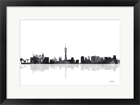Framed Las Vegas Nevada Skyline BG 1 Print