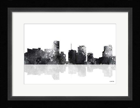 Framed Miami Florida Skyline BG 1 Print