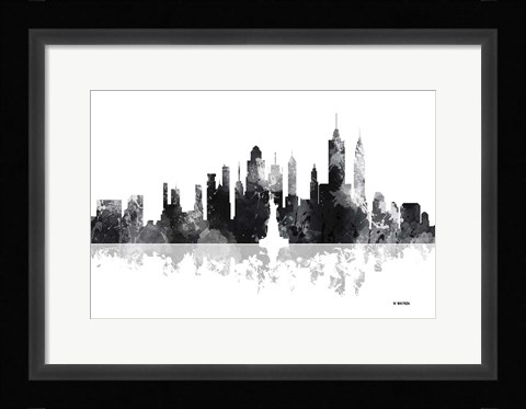 Framed New York New York Skyline BG 1 Print