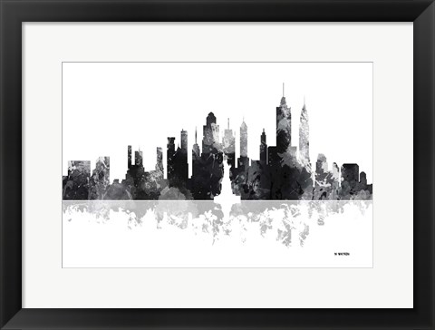 Framed New York New York Skyline BG 1 Print
