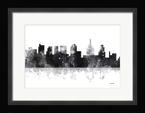Framed Philadelphia Skyline BG 1 Print